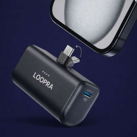 LOOPRA Mini Power Bank – Built-in USB-C Fast Charge