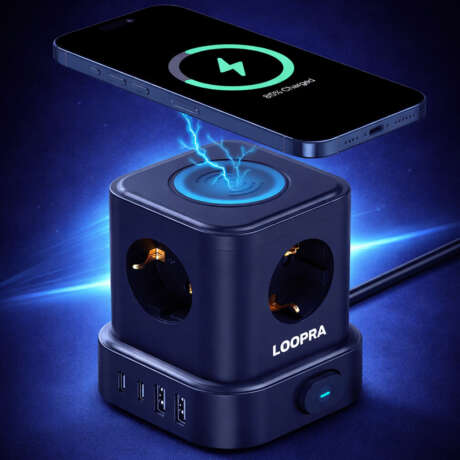 LOOPRA Smart Power Cube with Wireless Charging